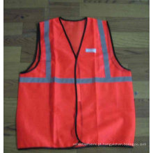 Vermelho 100% poliéster Veste de segurança reflectora de alta visibilidade